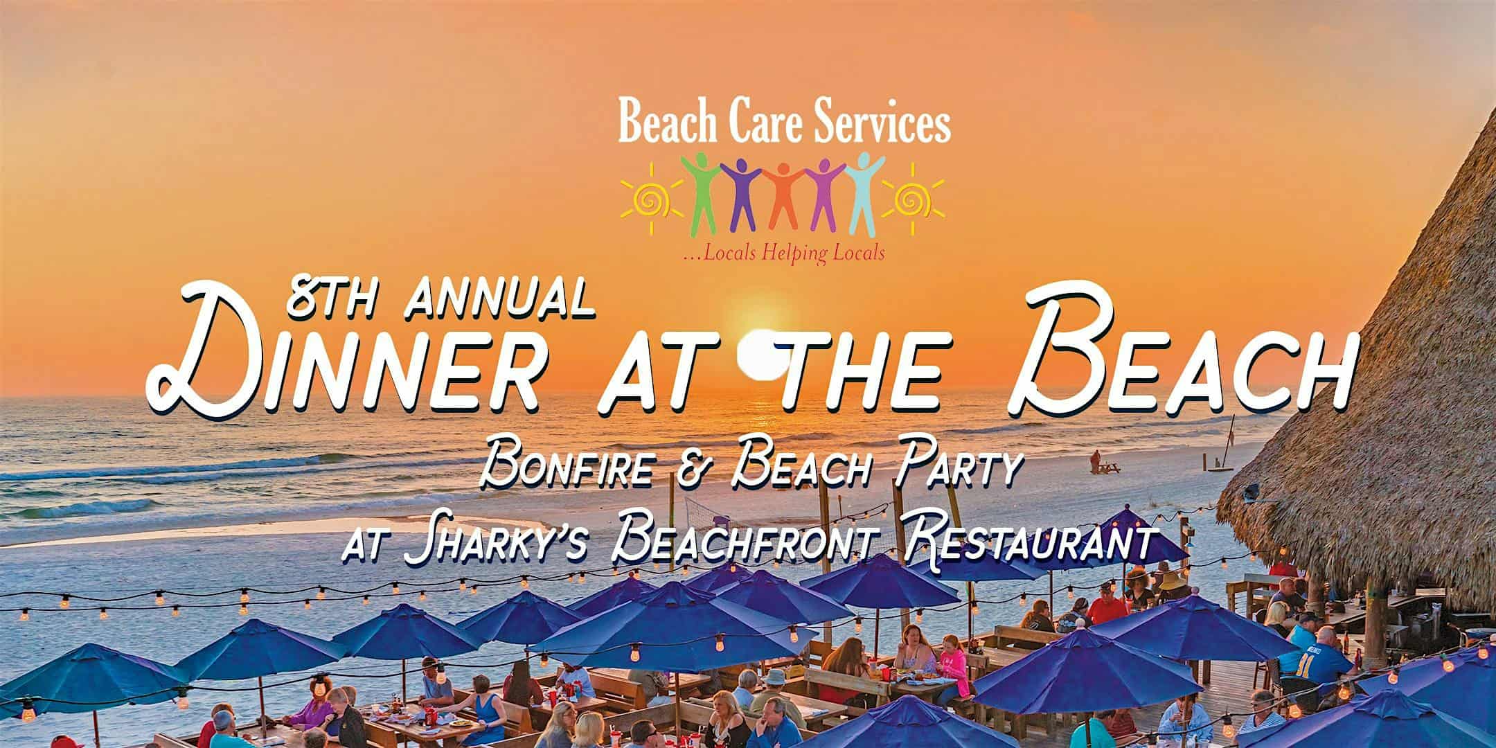 Beach Care Services – Dinner at the Beach at Sharky’s Beachfront Restaurant – Panama City Beach, FL
