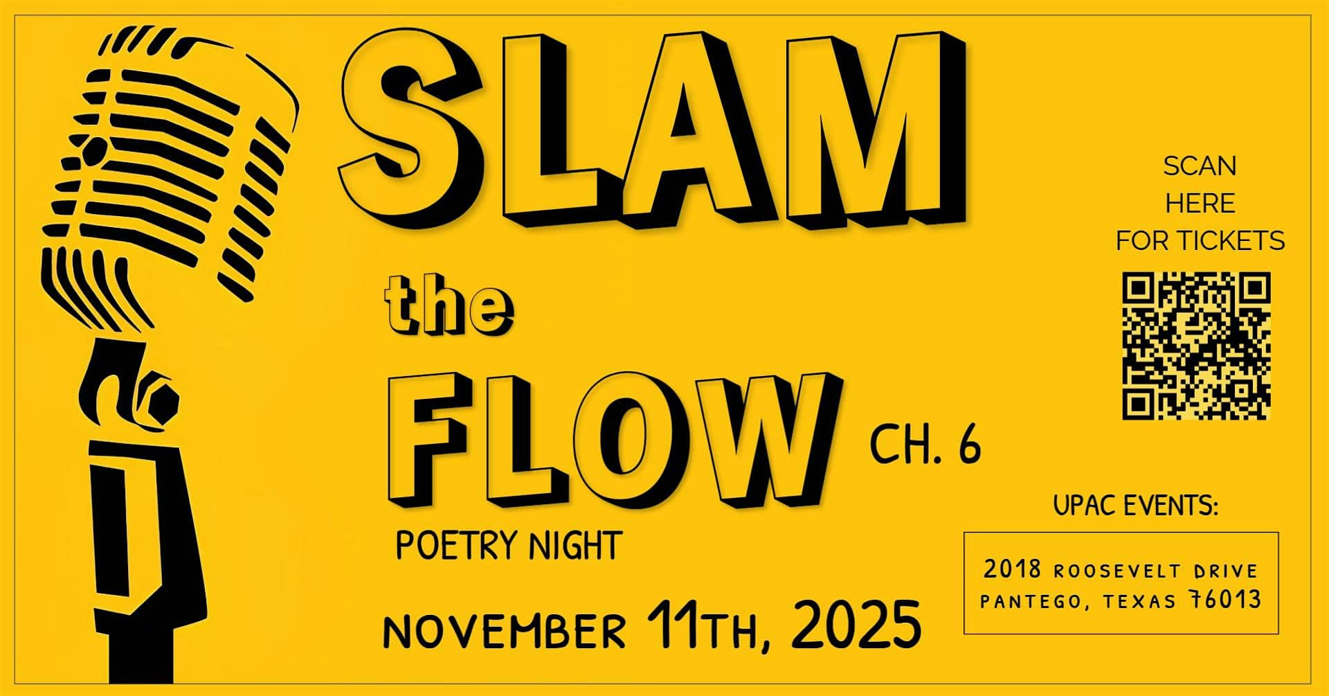 Slam the Flow: Poetry Night – November at United Performing Arts Company – Pantego, TX
