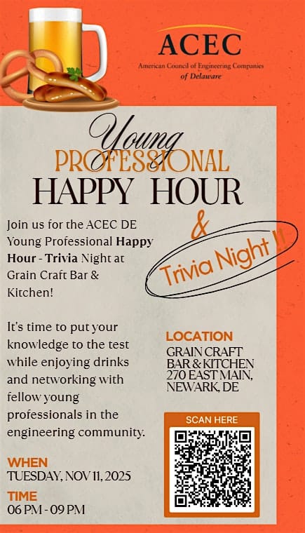 ACEC DE Young Professional Happy Hour -Trivia Night (ACEC Members Only) at Grain Craft Bar + Kitchen – Newark, DE