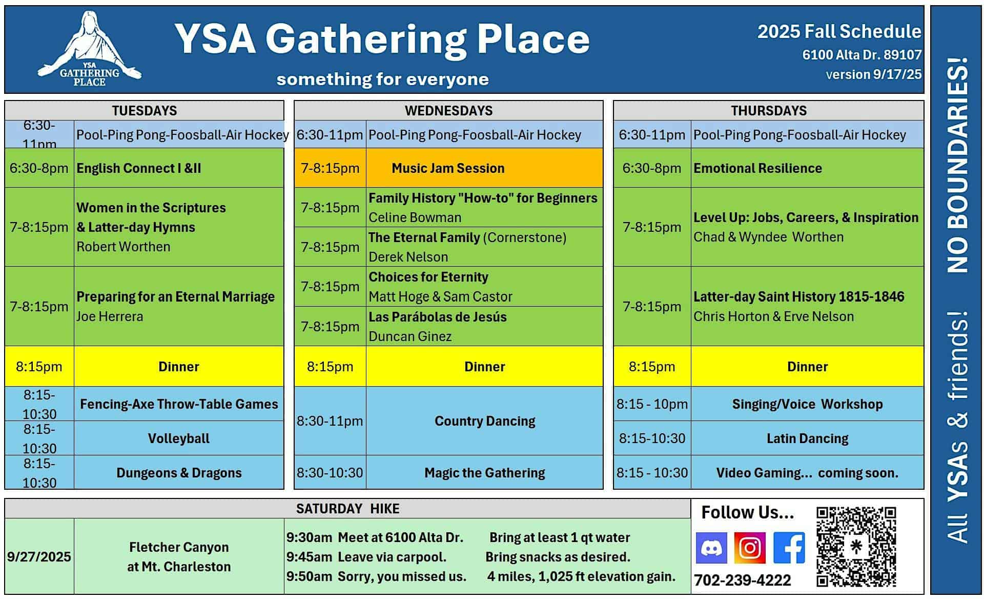 YSA Gathering Place / English Connect at The Church of Jesus Christ of Latter-day Saints – Las Vegas, NV