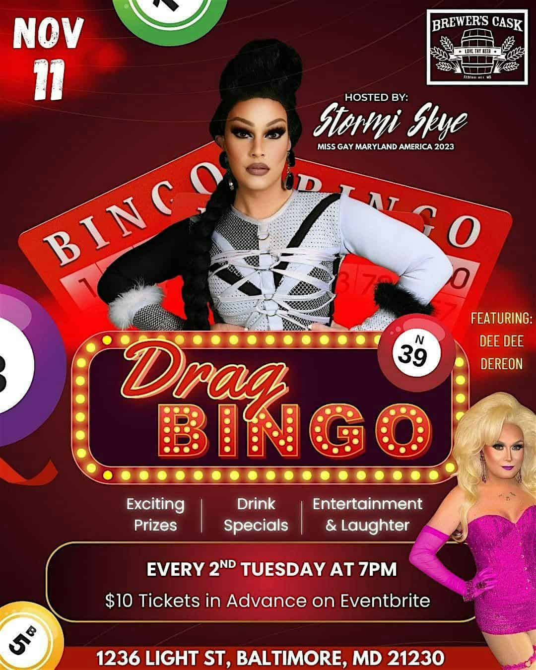 Brewer’s Cask Drag Bingo Tuesday with Stormi Skye at The Brewer’s Cask – Baltimore, MD
