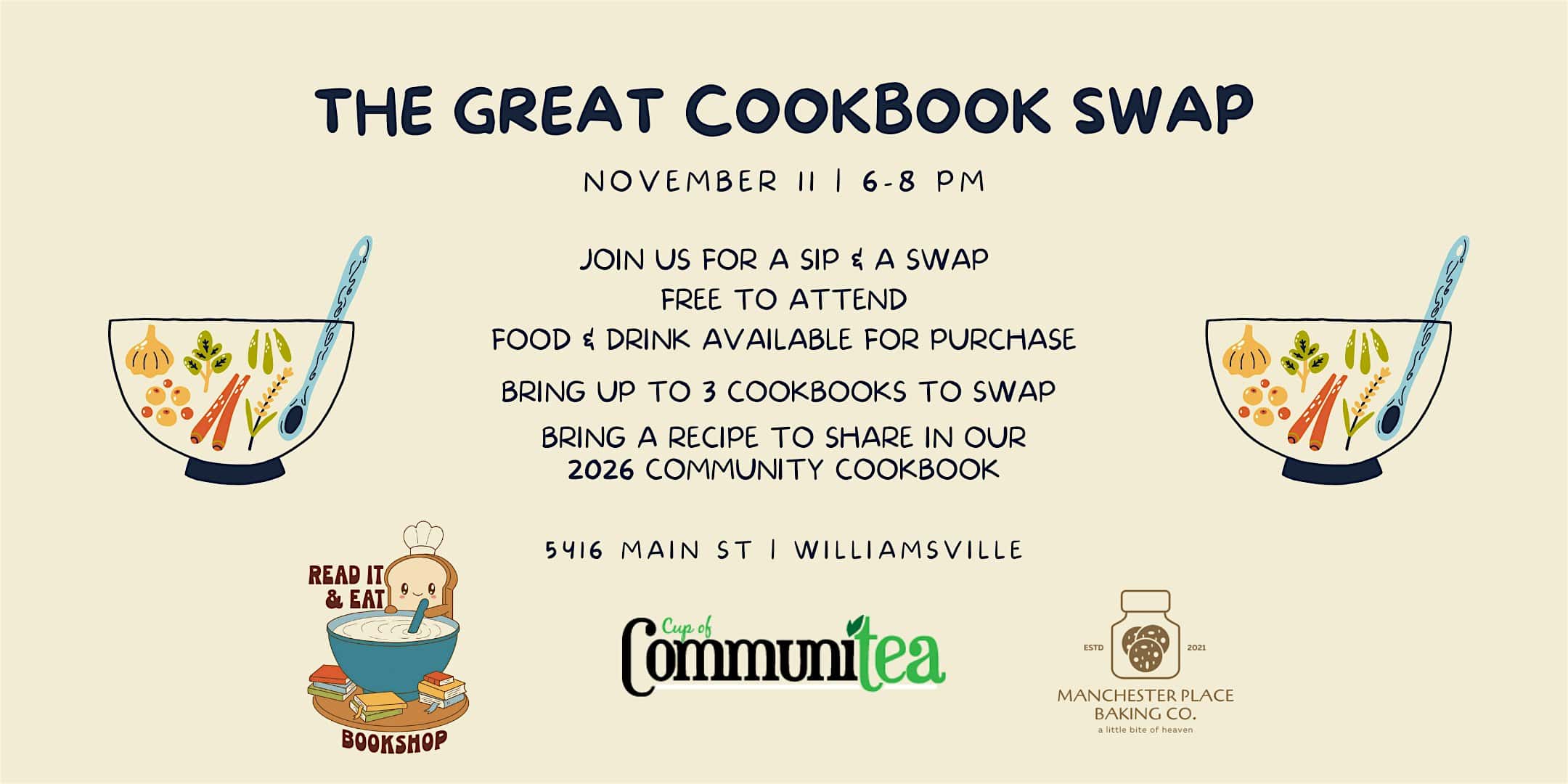 Great Cookbook Swap at Cup of Communitea – Williamsville, NY