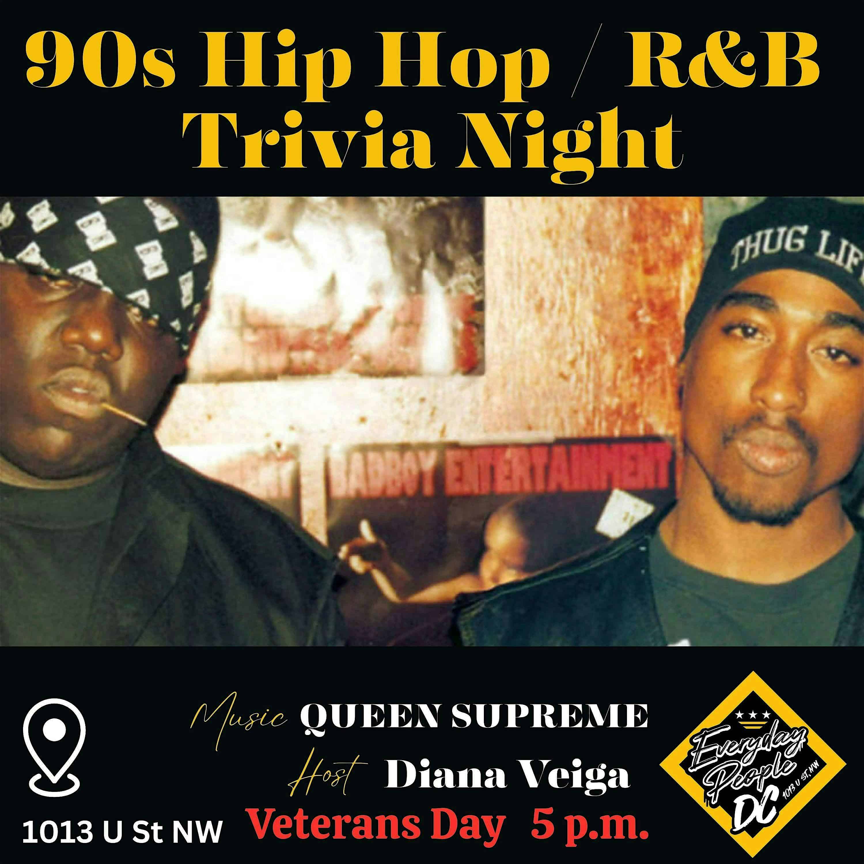 90’s Hip Hop/R&B Trivia Night at Everyday People DC – Washington, DC