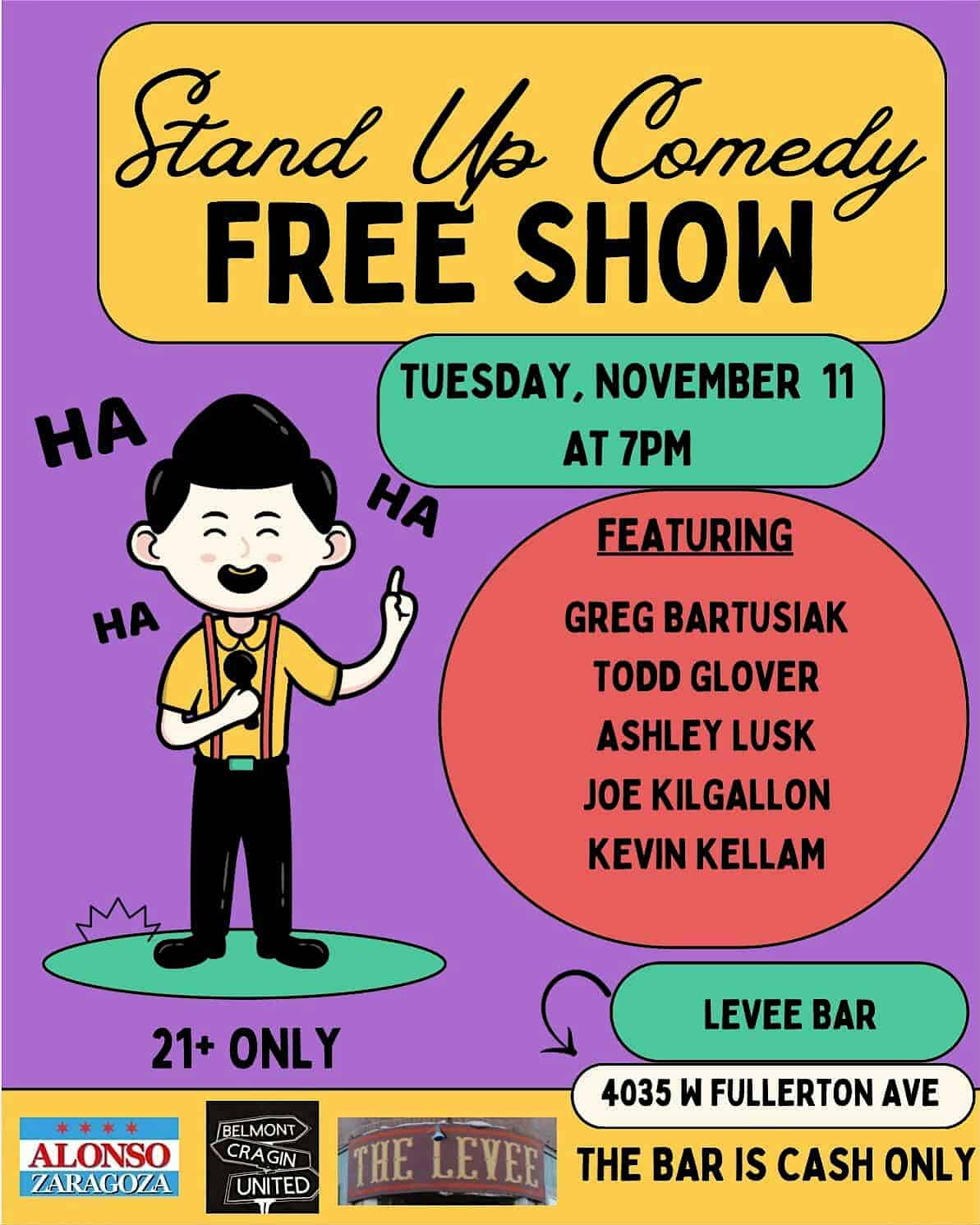 Comedy at The Levee at The Levee – Chicago, IL