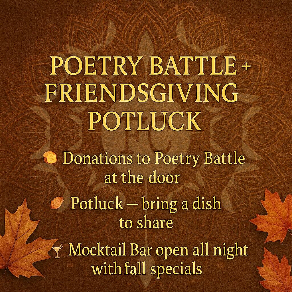 Poetry Battle& Open Mic + FaceClock FriendsGiving Potluck at FaceClock Zero Proof Lounge – Philadelphia, PA