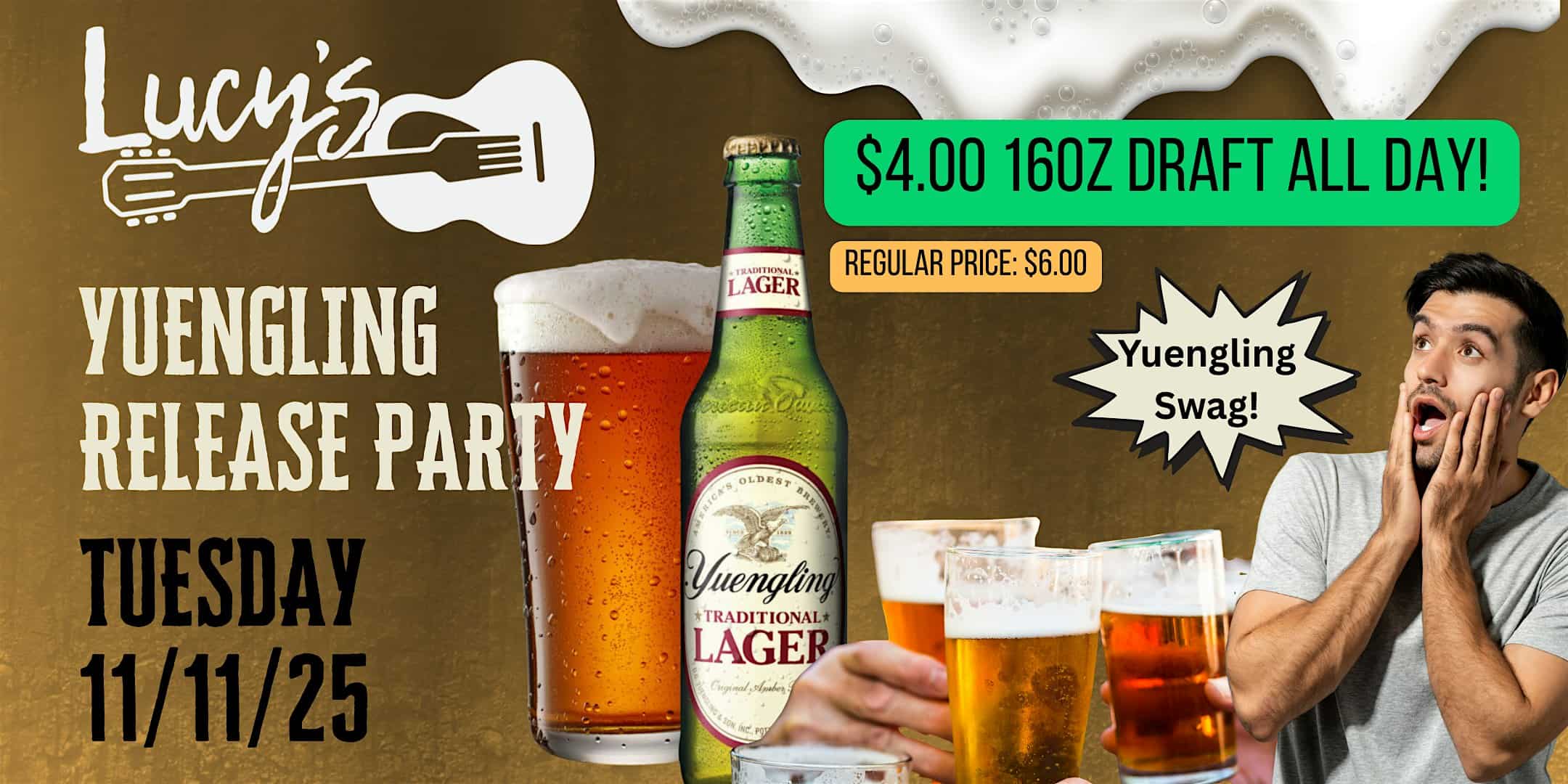 Lucy’s YUENGLING Release Party! at Lucy’s, Columbus Avenue, Grand Haven, MI, USA – Grand Haven, MI