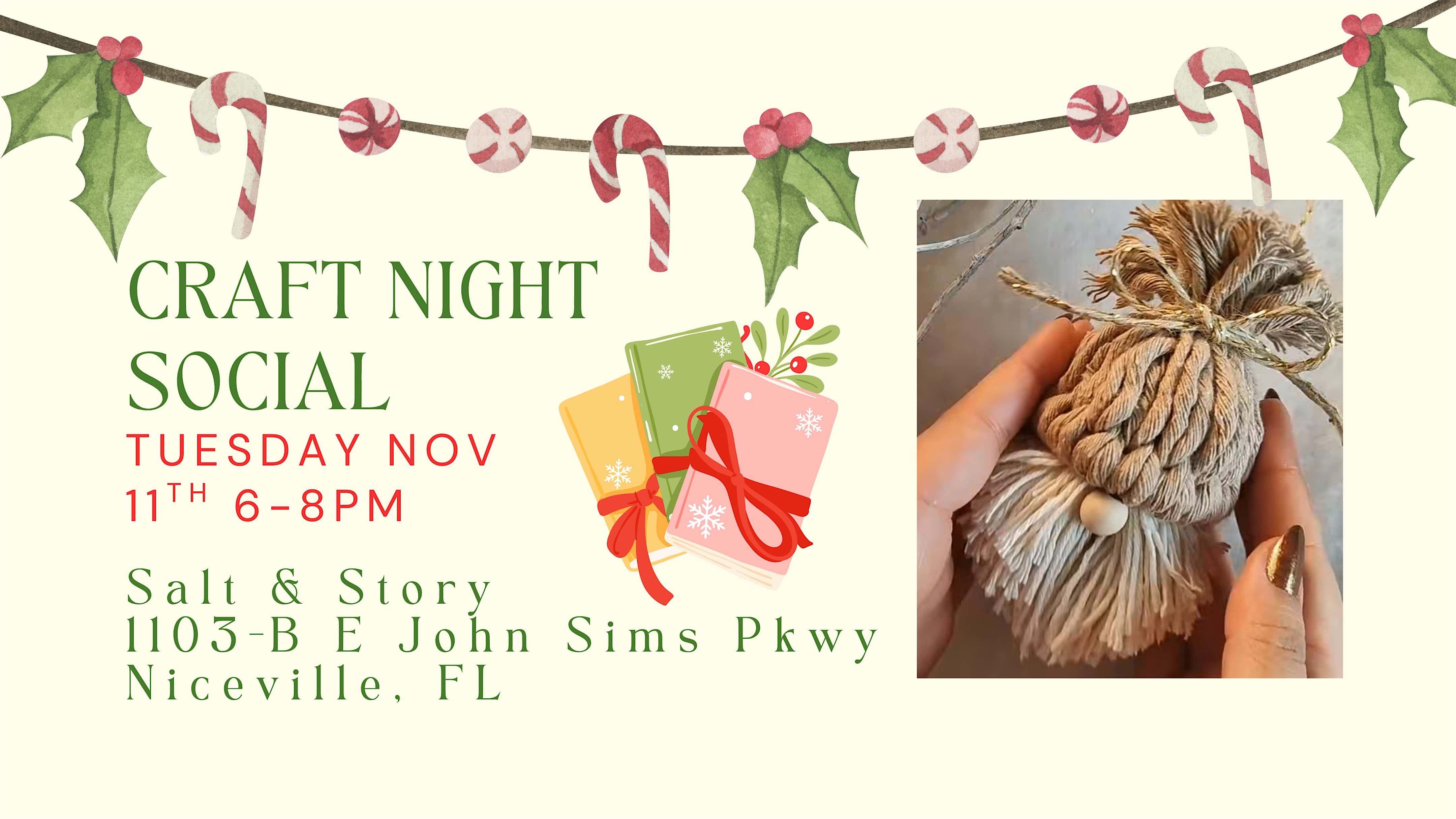 Craft Night Social at Salt & Story, LLC – Niceville, FL