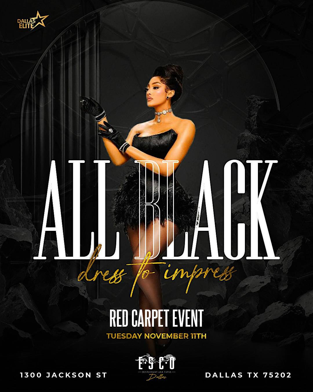 The Royal Black Event(Red Carpet event) at Esco Dallas Restaurant and Tapas – Dallas, TX