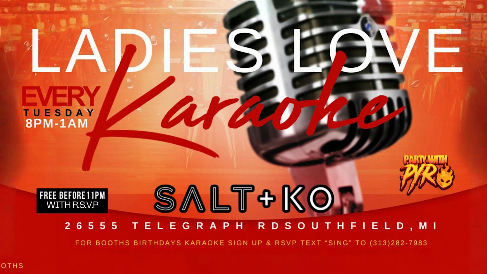 LADIES LOVE KARAOKE @ SALT + KO at Salt + Ko – Southfield, MI