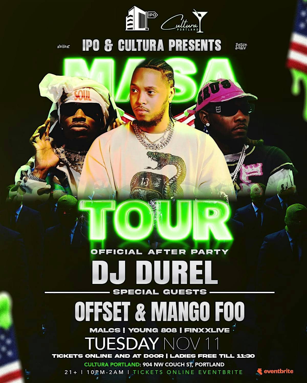 DJ Durel Official After Party Special Guests OFFSET & MANGO FOO at Cultura Portland – Portland, OR