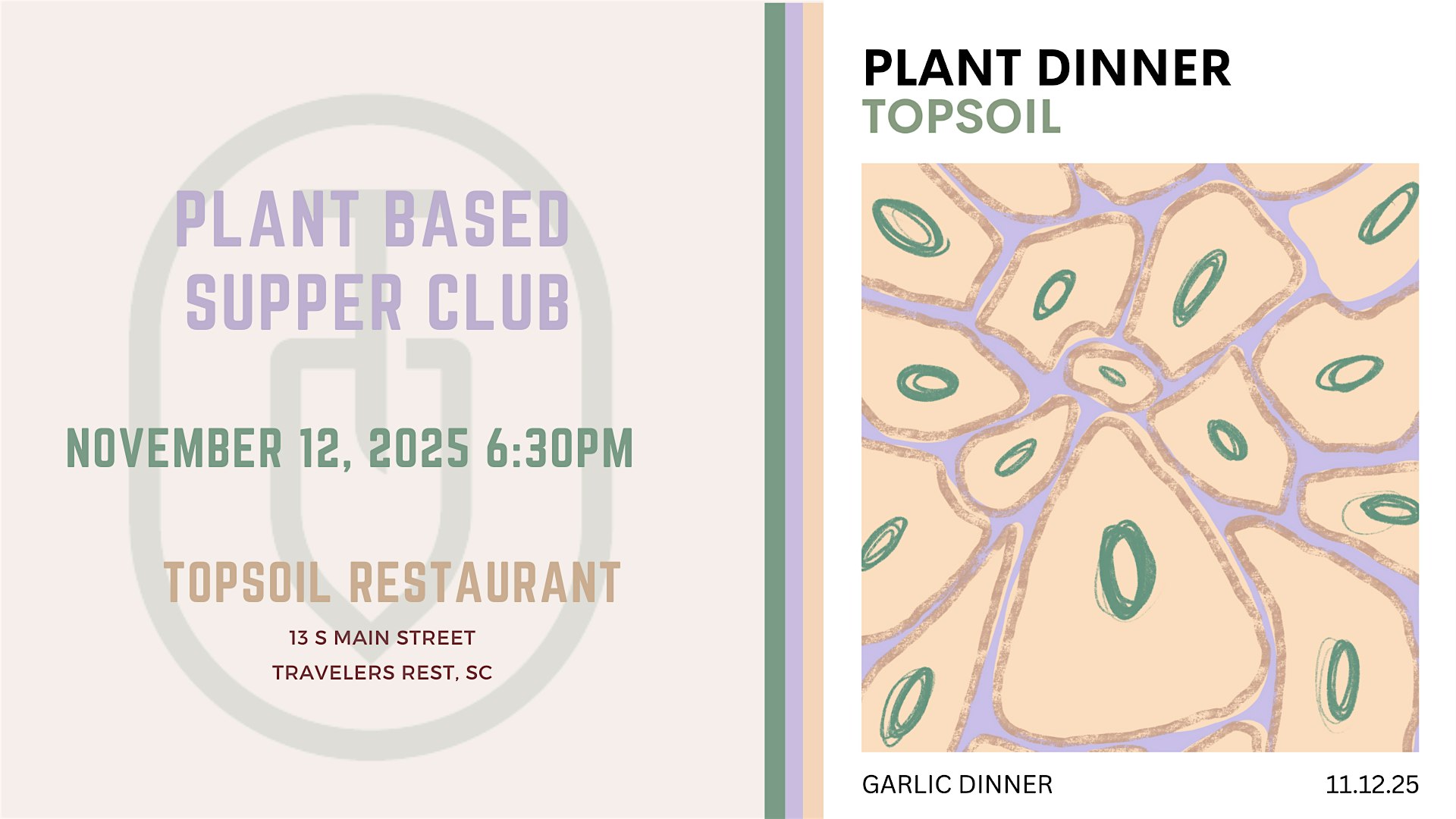 The Garlic Dinner – Topsoil Plant Based Supper Club at Topsoil Kitchen and Market – Travelers Rest, SC