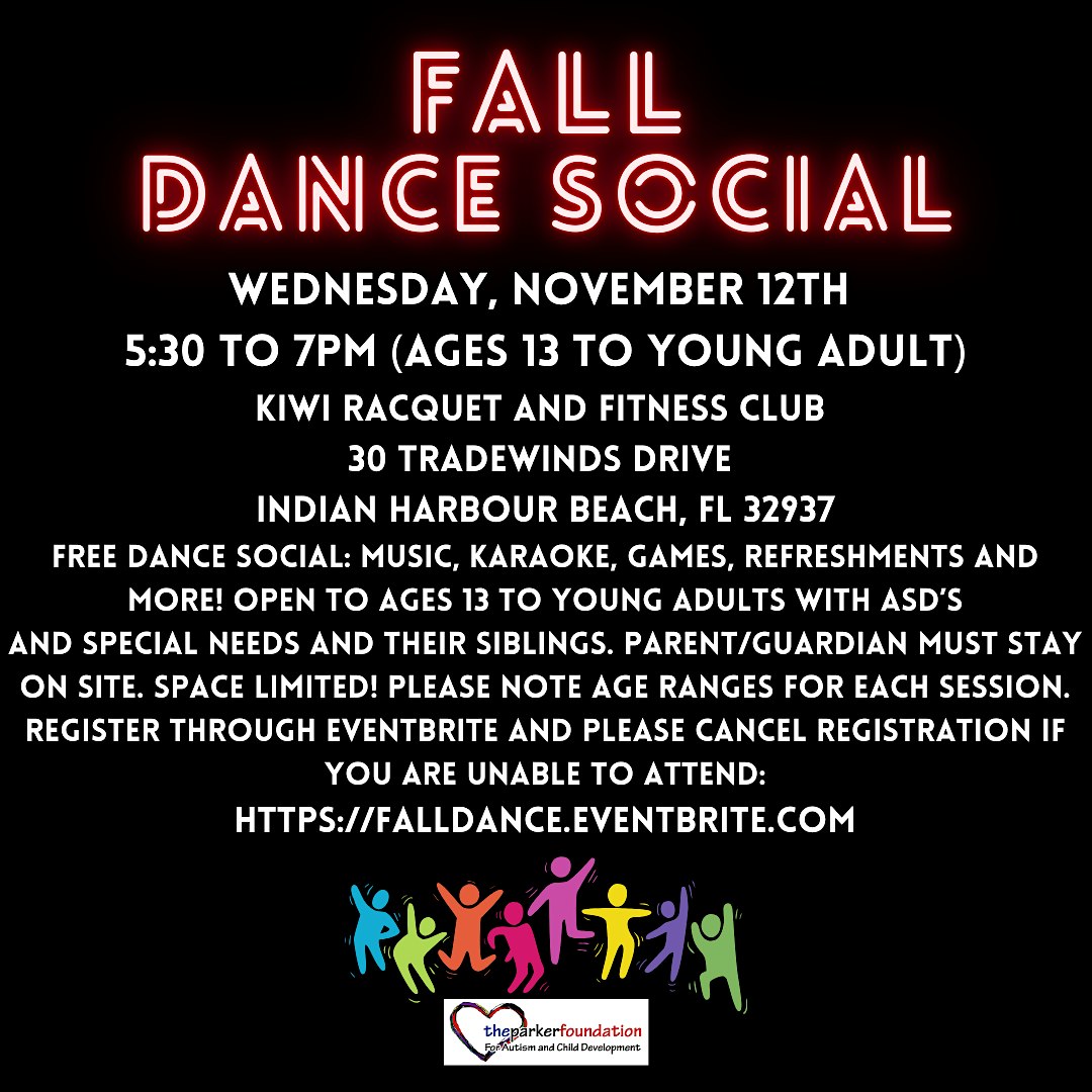 Teen Fall Dance Social Ages 13-22 at Kiwi Racquet and Fitness Club – Indian Harbour Beach, FL