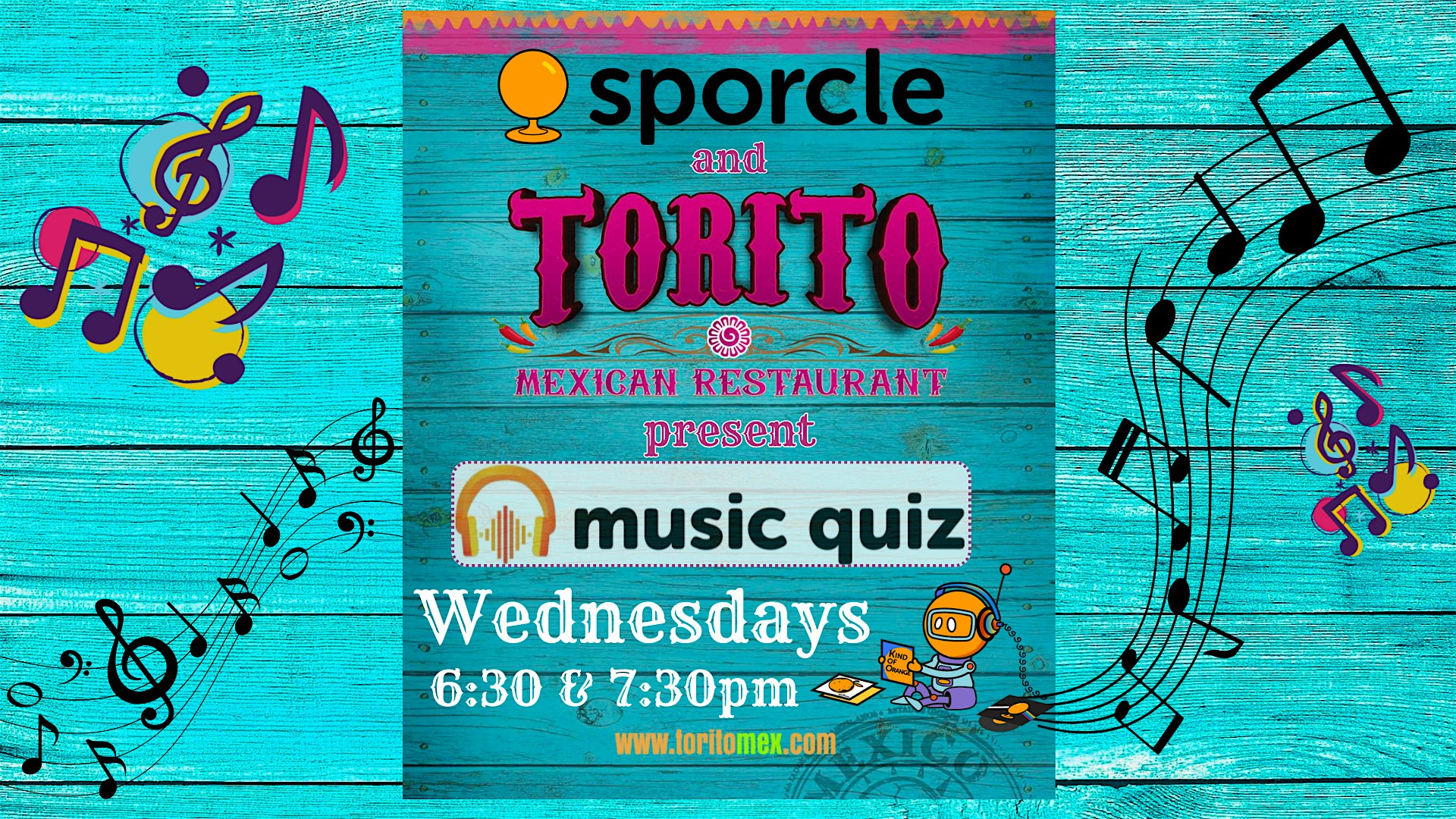 Music Quiz at Torito Mexican Restaurant – Worcester, MA