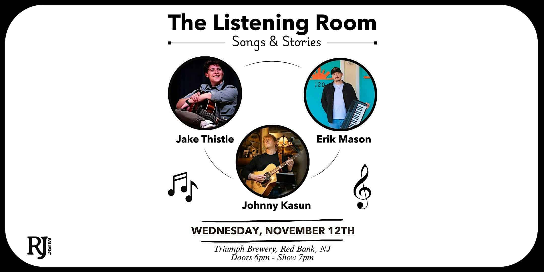 The Listening Room: Songs & Stories hosted by RiverJAM Music at Triumph Restaurant & Brewery – Red Bank, NJ