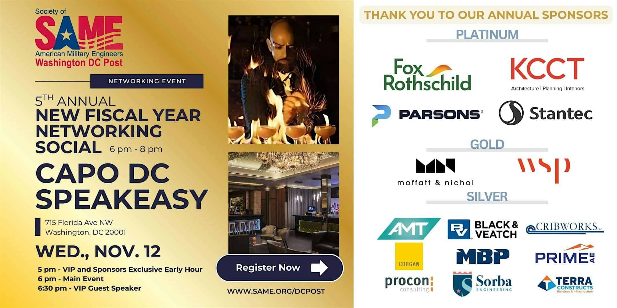 SAME DC – Nov. 12- FY26 Networking Social at Capo DC at Capo DC (Speakeasy at the backroom of the Deli) – Washington, DC