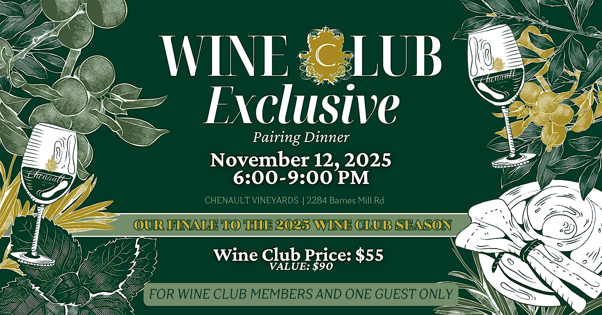 Wine Club Exclusive: Pairing Dinner at Chenault Vineyards – Richmond, KY
