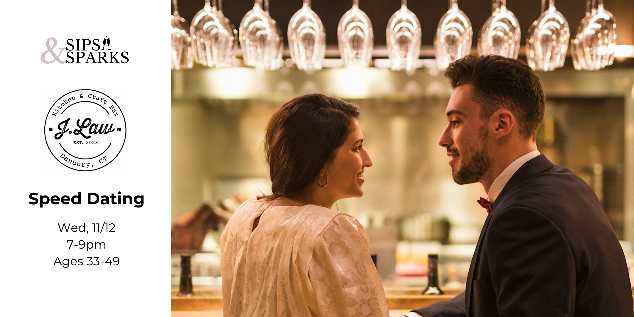Speed Dating Ages 33-49 in Danbury, CT at J.Law Kitchen & Craft Bar at J Law Kitchen & Craft Bar – Danbury, CT