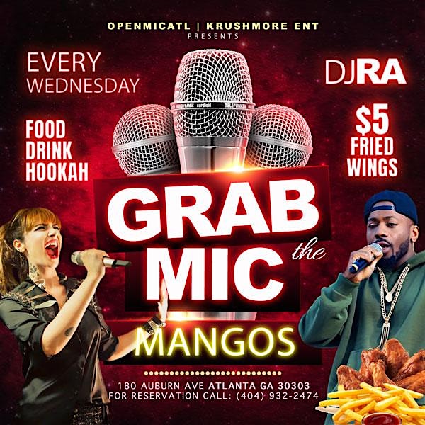 GRAB THE MIC at Mangos Caribbean Restaurant – Atlanta, GA