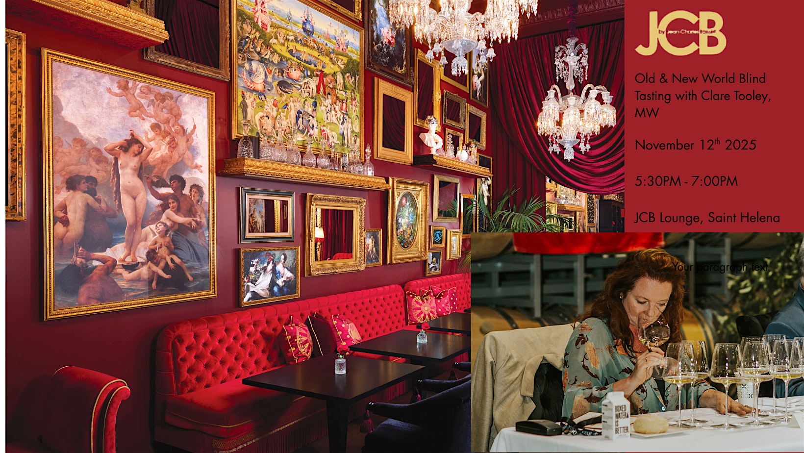 WINE WOMEN Presents: Old & New World Blind Tasting with Clare Tooley, MW at JCB Saint Helena – St. Helena, CA