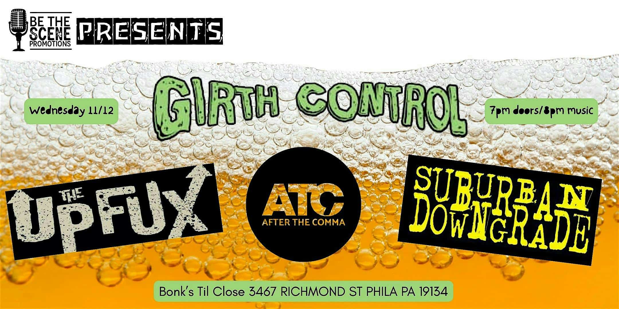 BE THE SCENE PRESENTS PUNK/SKA NIGHT at Bonk’s Til Close – Philadelphia, PA