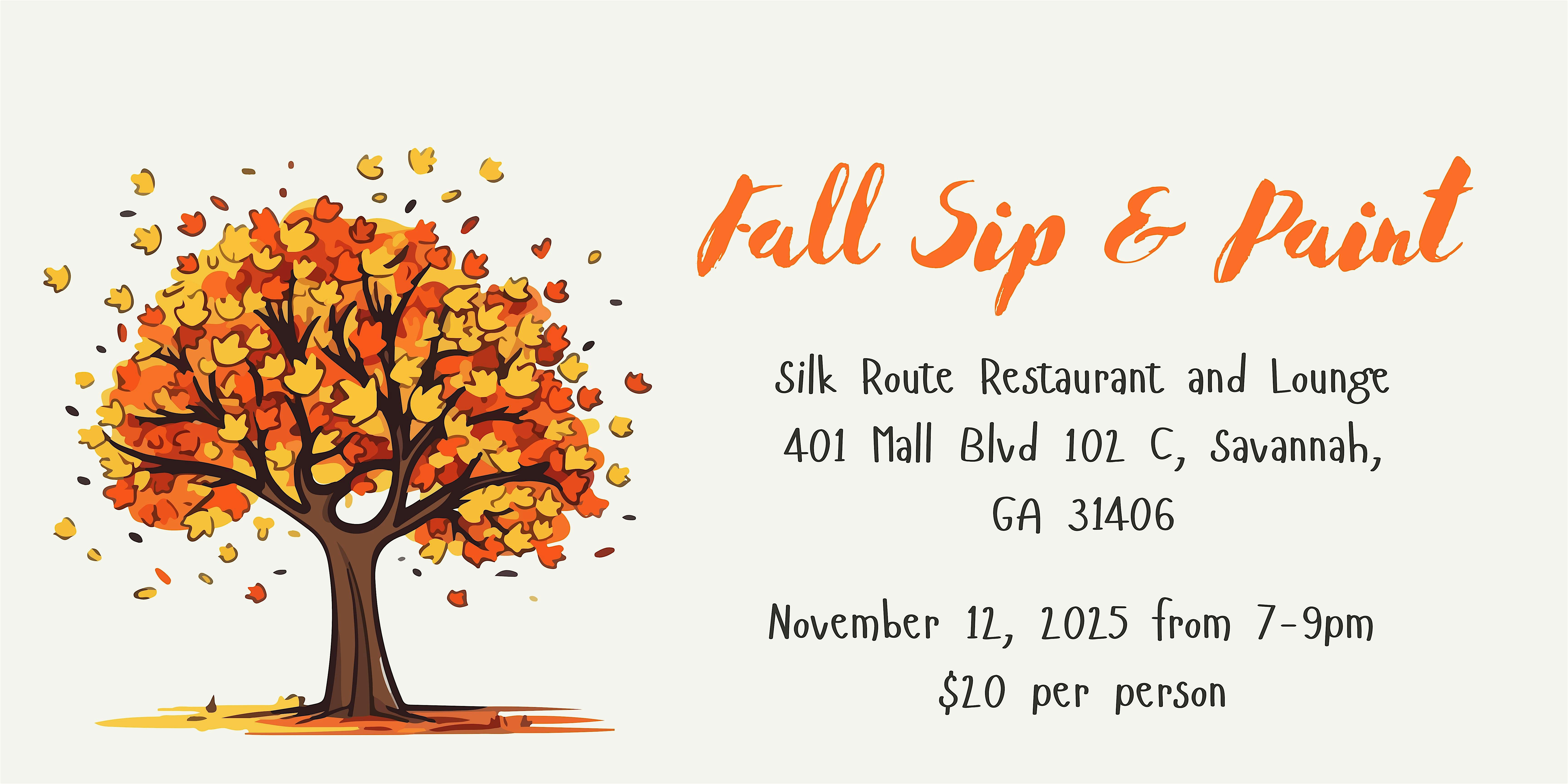 Fall Sip & Paint at Silk Route Restaurant and Lounge – Savannah, GA