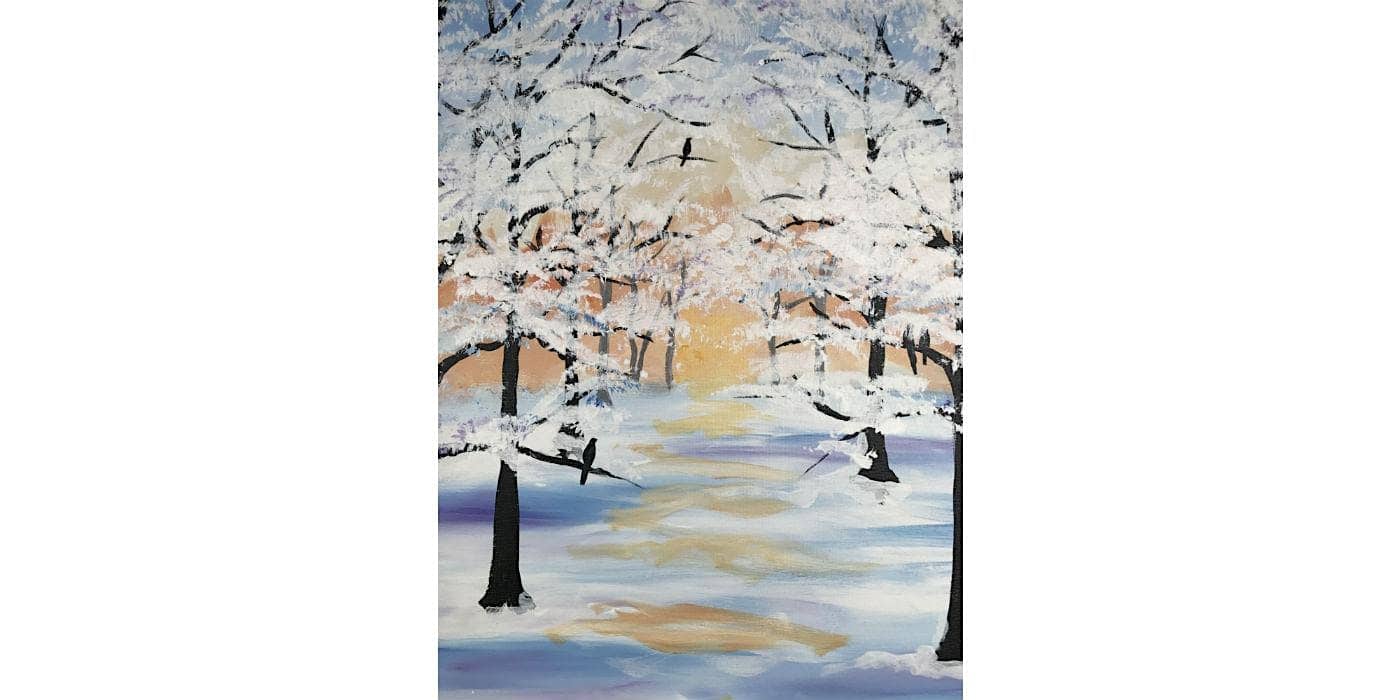 “Morning Snow” – Wed Nov 12, 7PM at Sipping N’ Painting Highland – Denver, CO