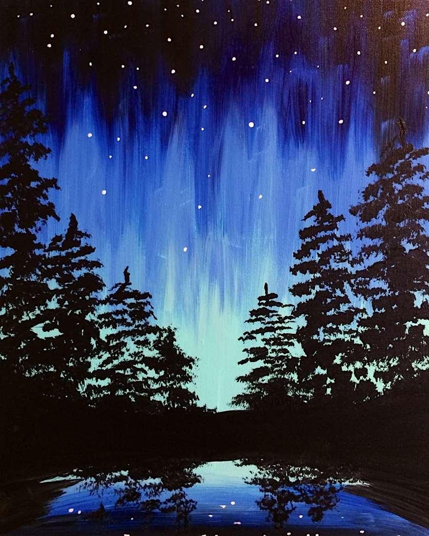 Paint and Sip – Aurora Through The Trees – St. Charles, IL at Pinot’s Palette St. Charles, IL – St. Charles, IL
