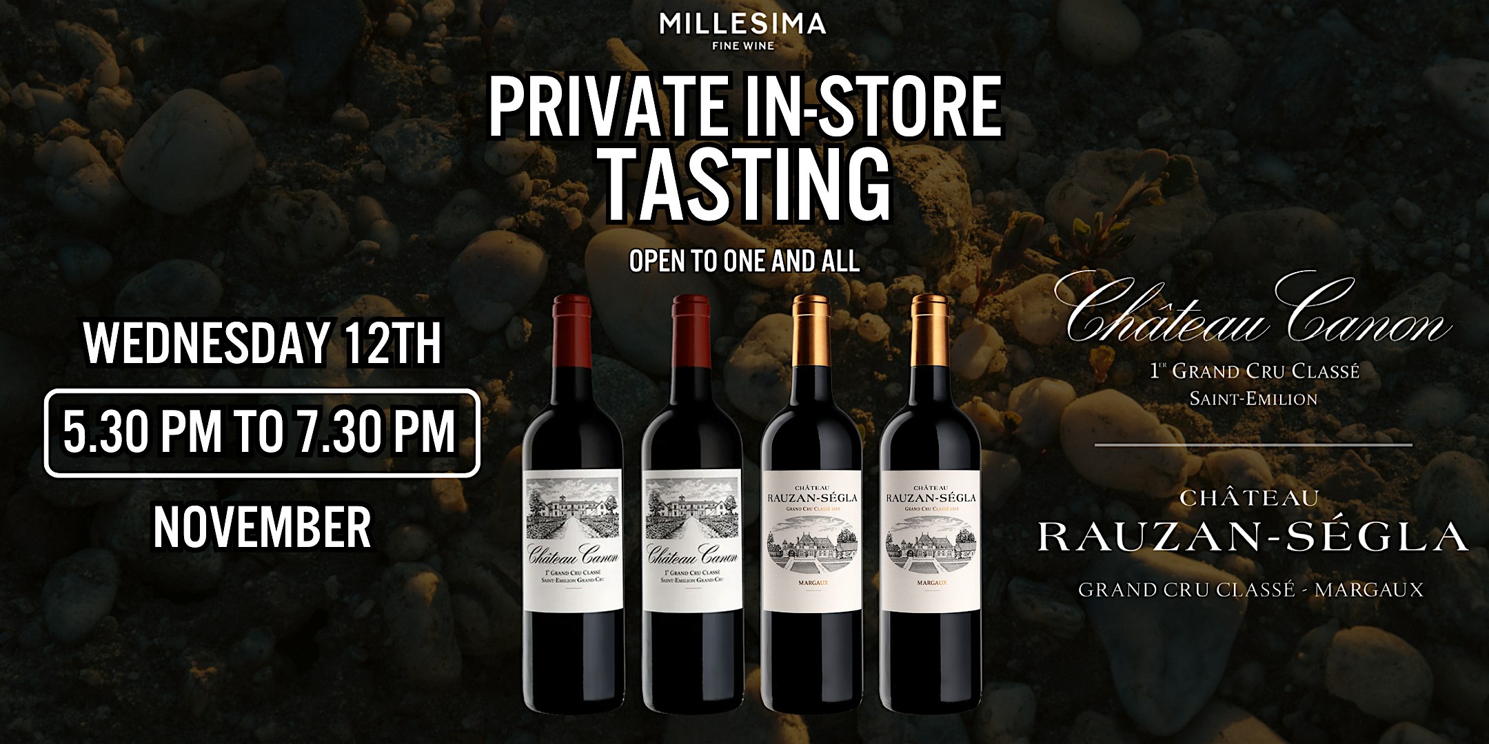 Private Tasting – Bordeaux Prestige : Château Canon & Rauzan-Ségla Tasting at Millesima USA LLC – New York, NY