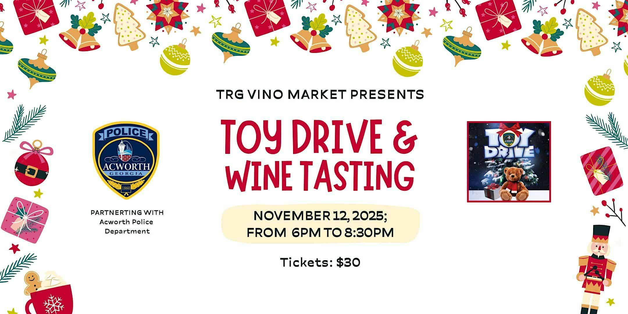 Toy Drive & Wine Tasting at TRG Vino Market – Acworth, GA
