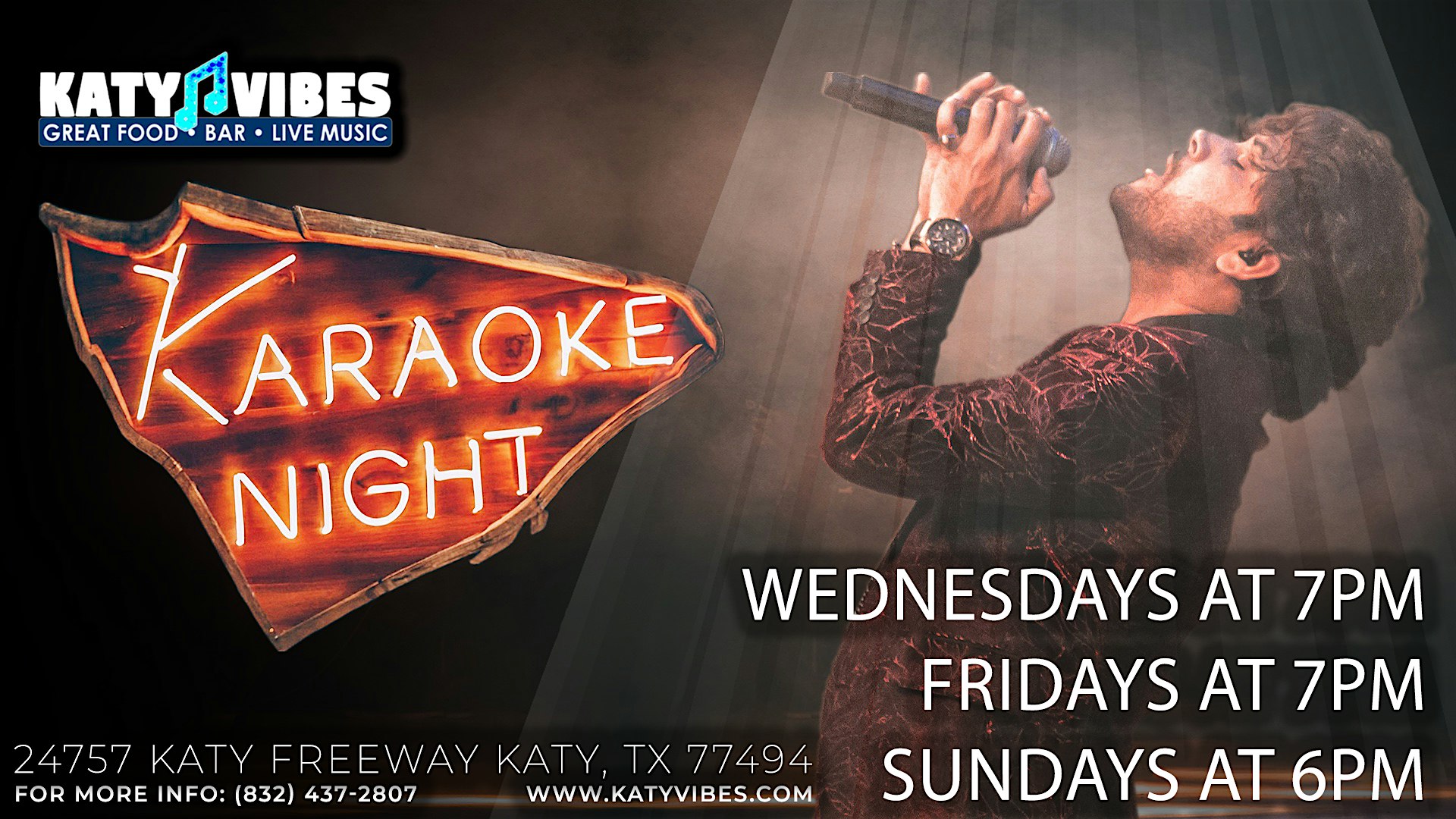 Karaoke Night at Katy Vibes! at Katy Vibes – Katy, TX
