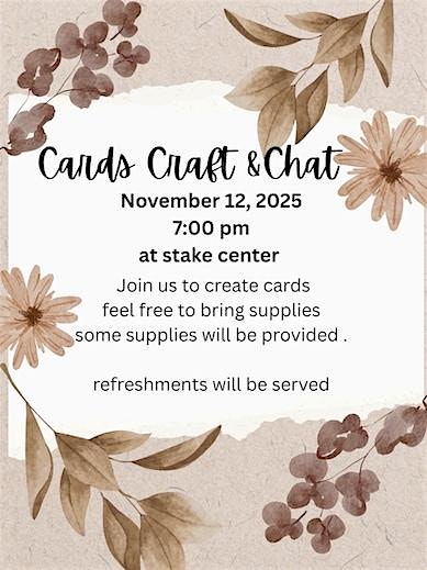 RS Activity “Cardmaking” at The Church of Jesus Christ of Latter-day Saints – Lincoln, NE