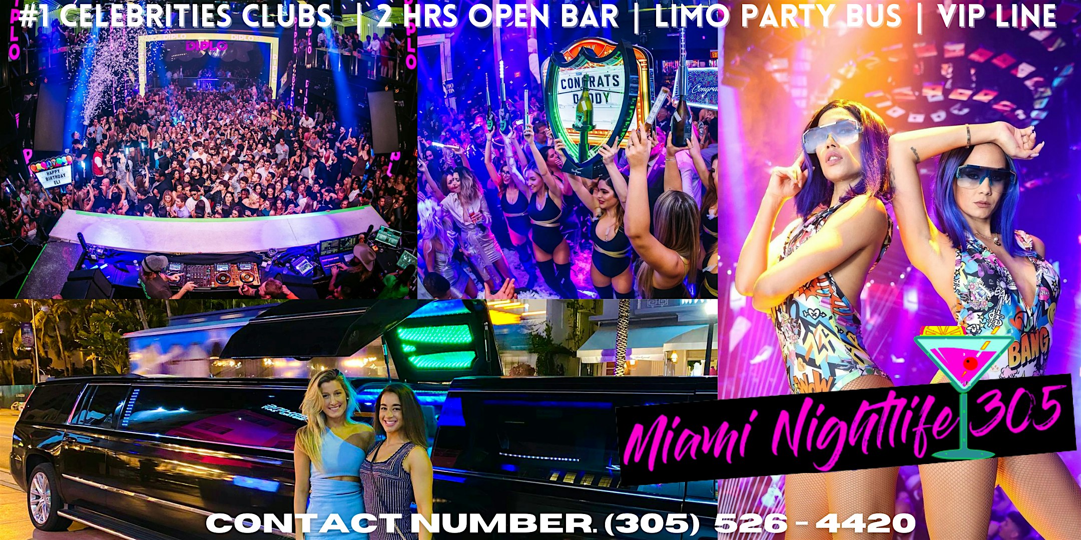 MIAMI BEST CELEBRITY NIGHTCLUBS + OPEN BAR + PARTY BUS at Ocean Drive – Miami Beach, FL