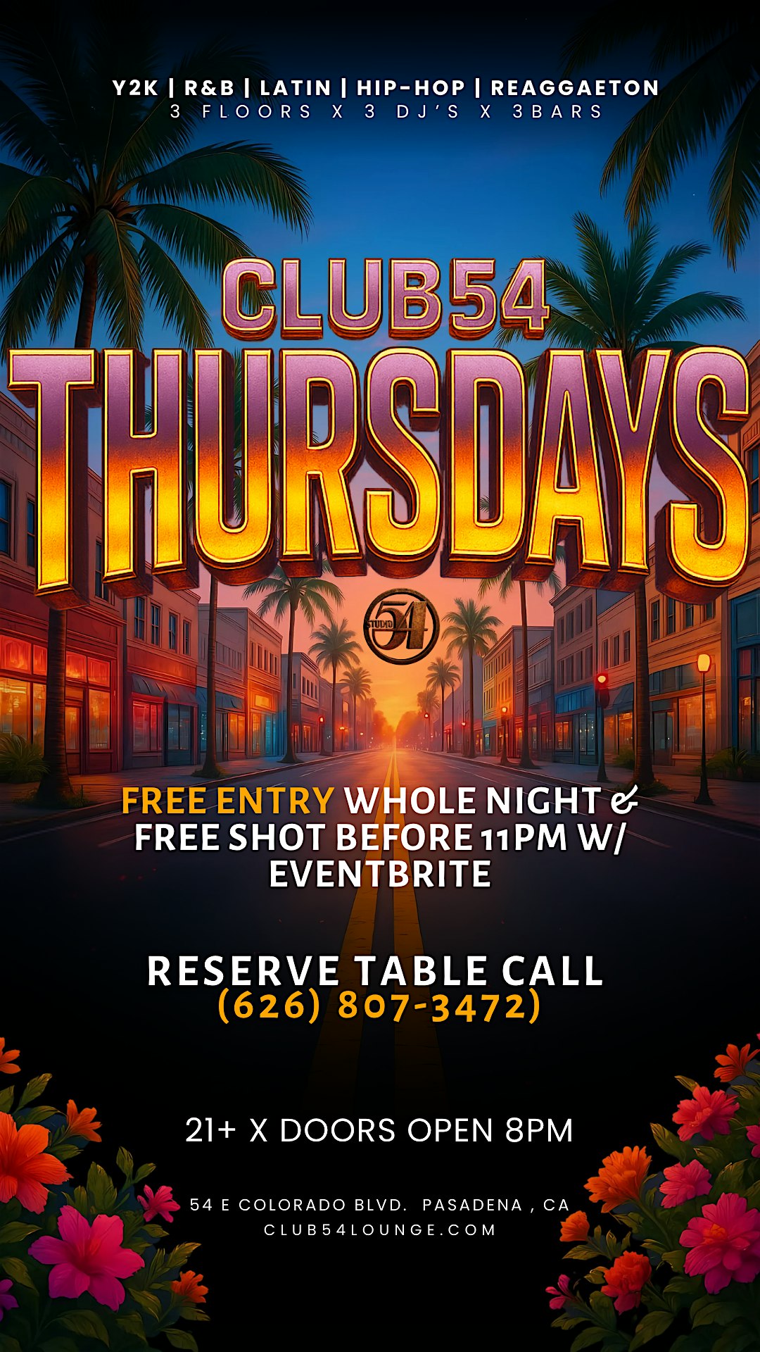CLUB54’S THURSDAYS at Club 54 Lounge – Pasadena, CA
