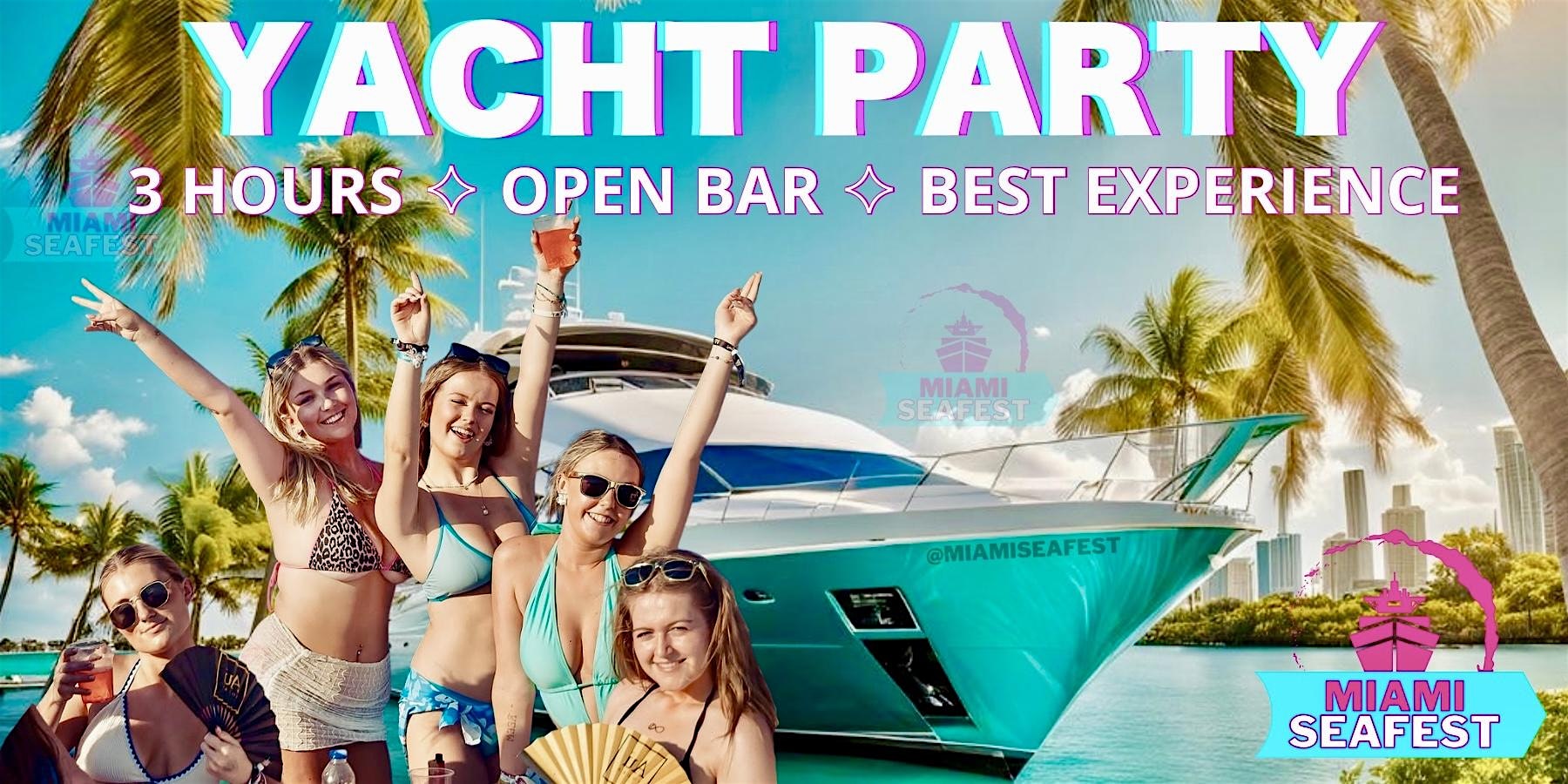 Miami Yacht Party Open Bar – Party Yacht at Miami Beach Booze Cruise – Booze Cruise – Miami, FL