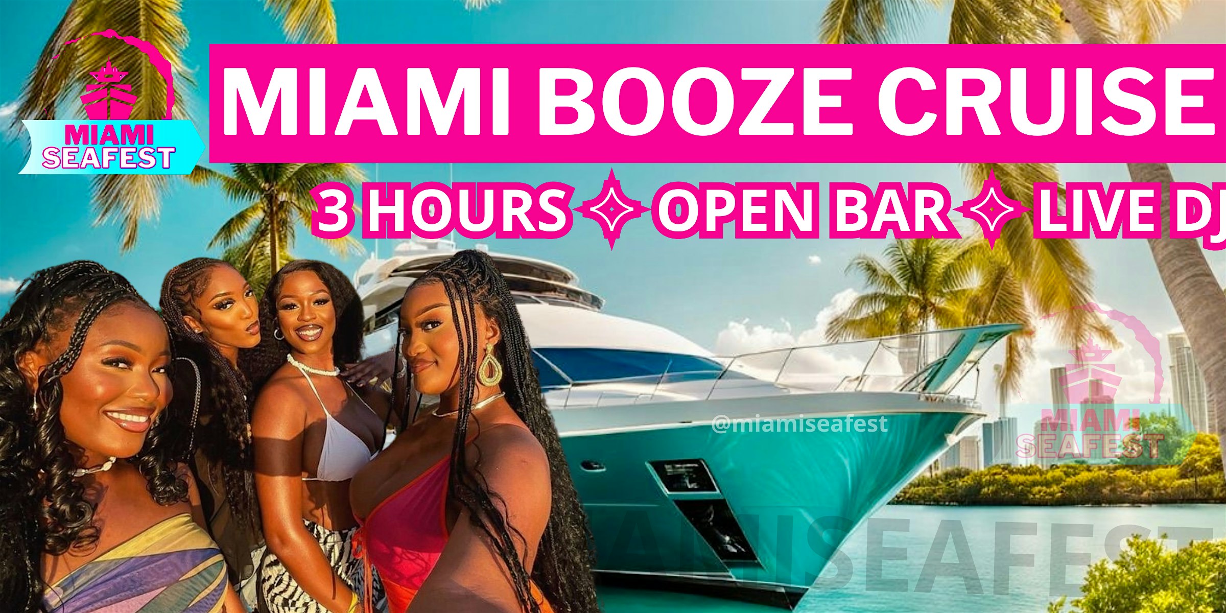 OPEN BAR BOOZE CRUISE – MIAMI BOOZE CRUISE at Miami Beach Booze Cruise – Booze Cruise – Miami, FL