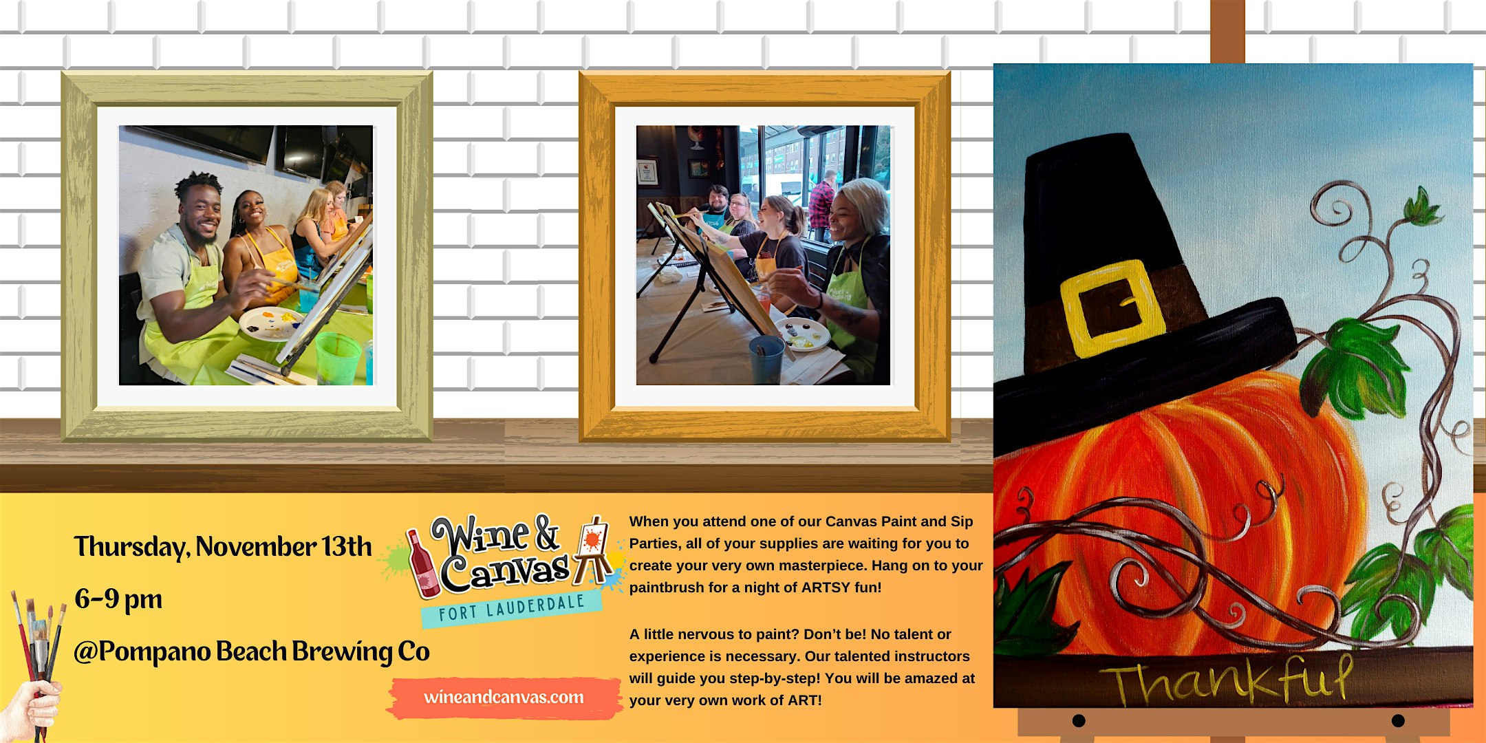 Pompano Beach Brushes and Brews – Always Thankful at Pompano Beach Brewing Company – Pompano Beach, FL