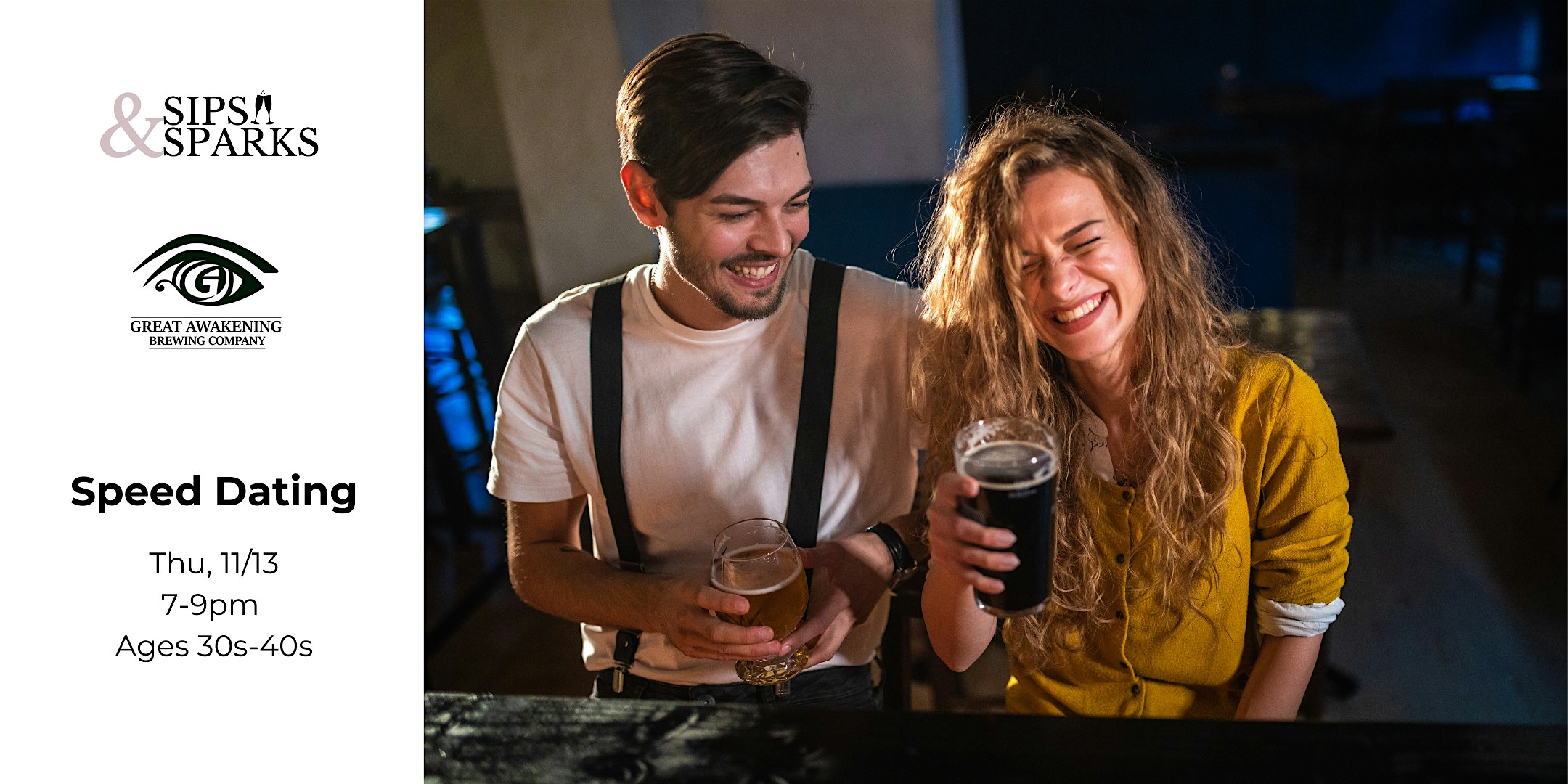 Speed Dating Ages 30s-40s in Westfield, MA at Great Awakening at Great Awakening Brewing Co – Westfield, MA