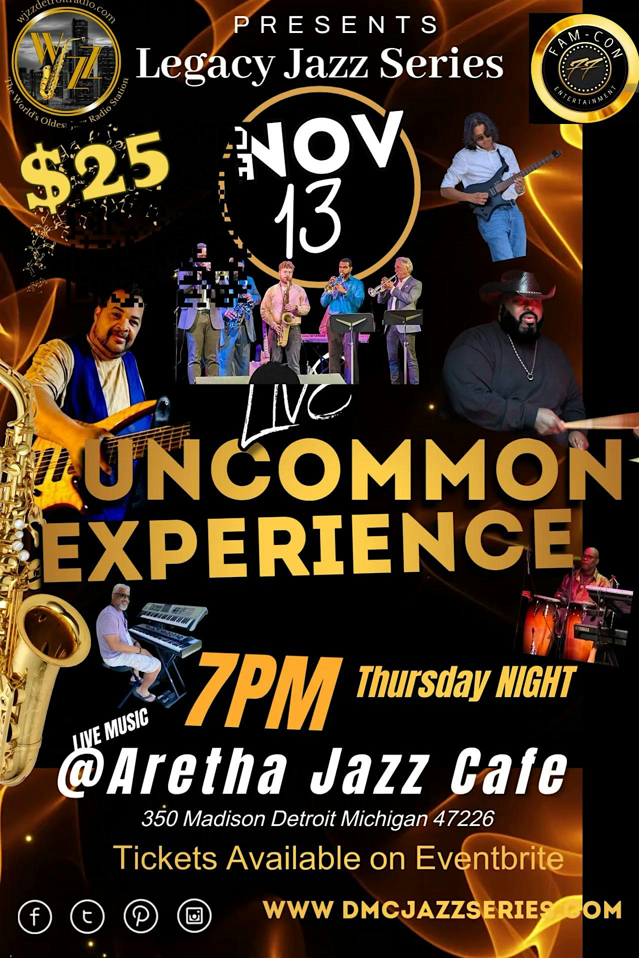 WJZZ DETROIT RADIO Presents Legacy Jazz Series at Aretha’s Jazz Cafe – Detroit, MI