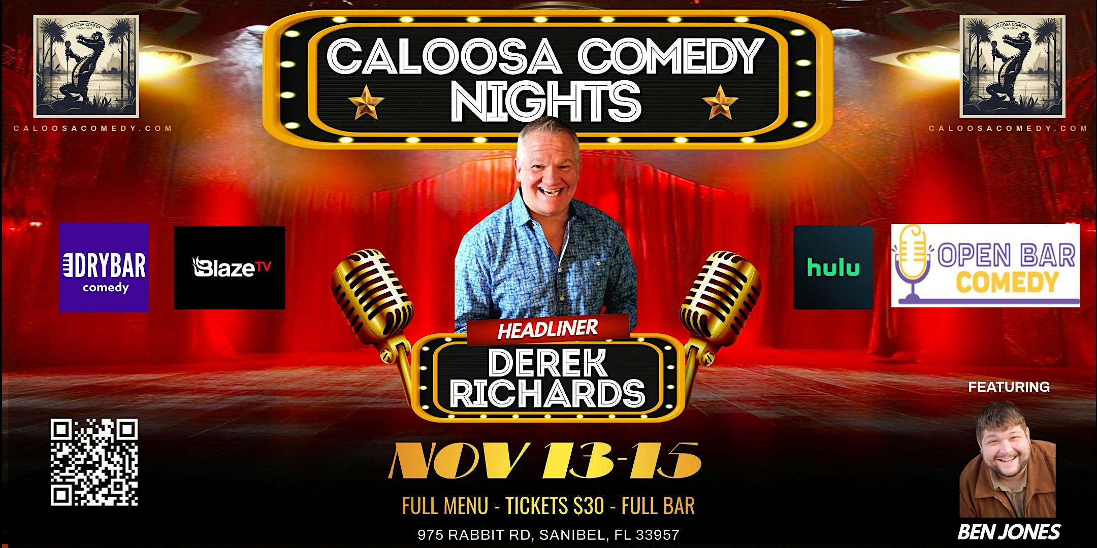 Caloosa Comedy Nights with Headliner Derek Richards at Caloosa Comedy Club – Sanibel, FL