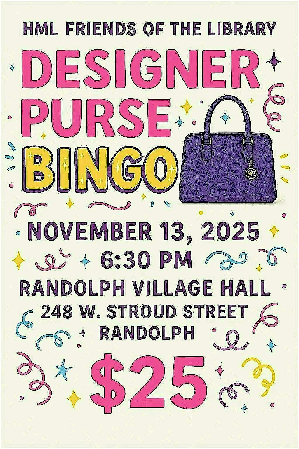 Purse Bingo at 248 W Stroud St – Randolph, WI