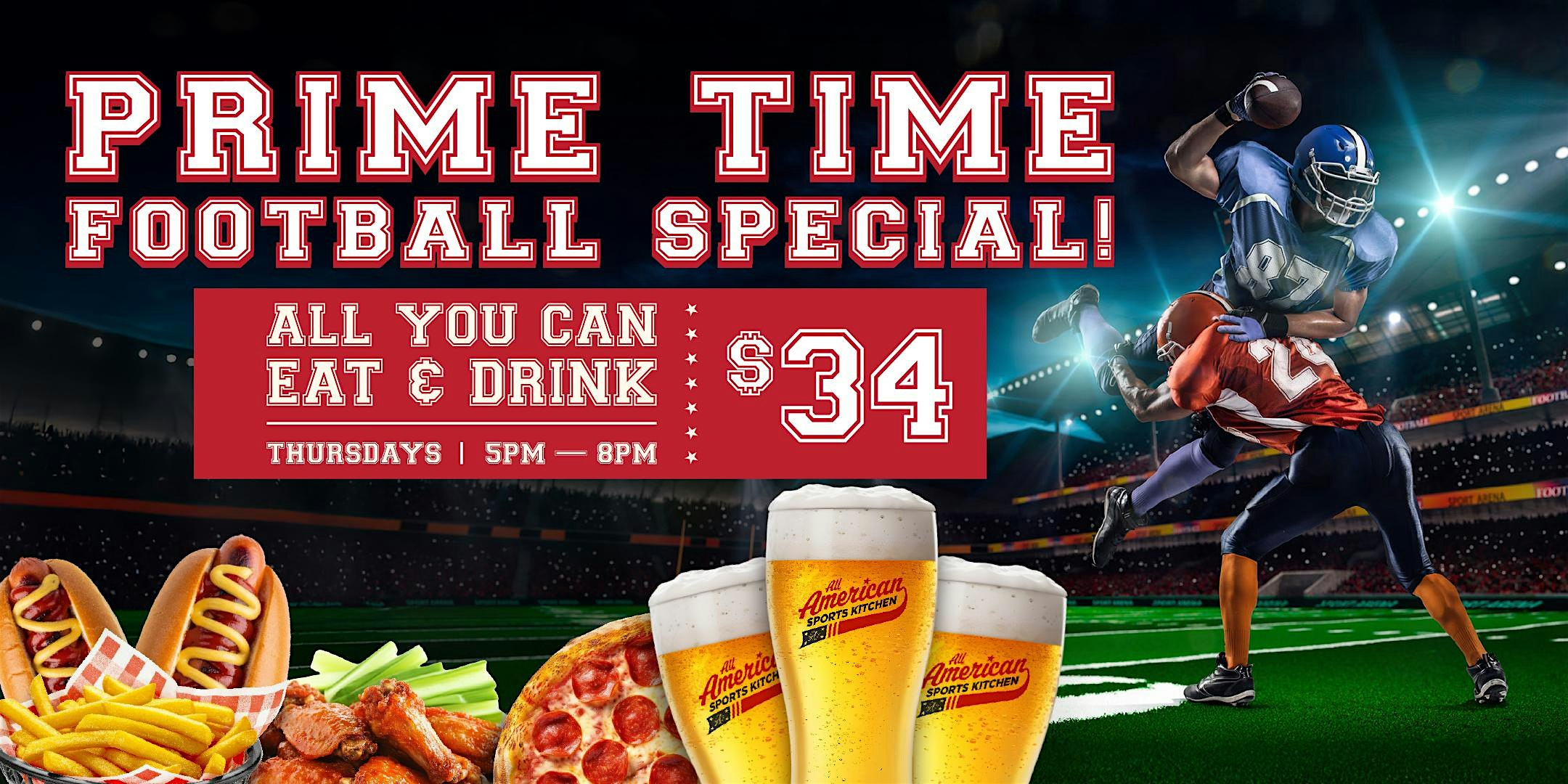 PRIME TIME – All-You-Can-Eat & Drink Package at Ahern Hotel – Las Vegas, NV