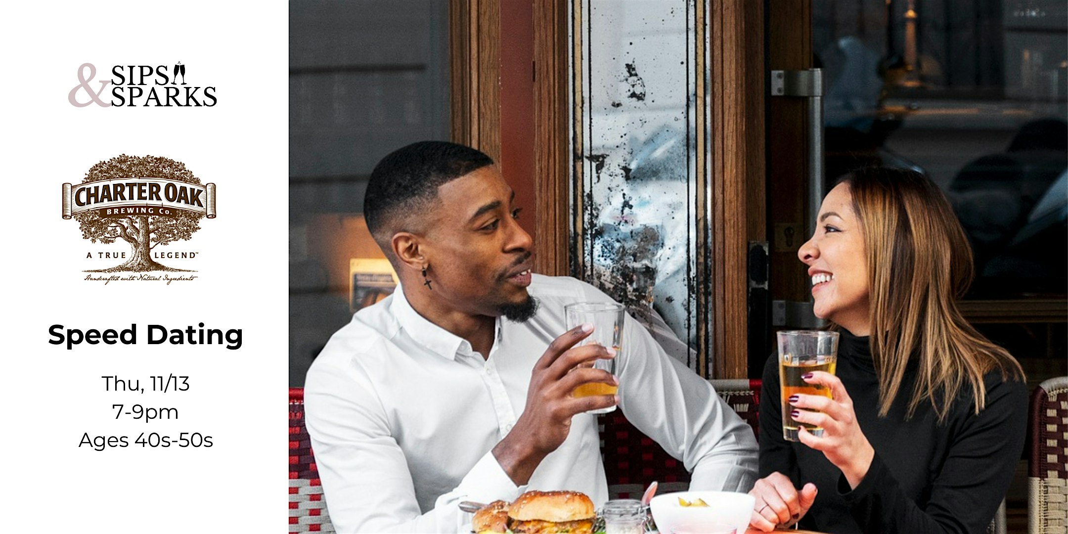 Speed Dating Ages 40s-50s in Danbury, CT at Charter Oak Brewing at Charter Oak Brewing and Taproom – Danbury, CT