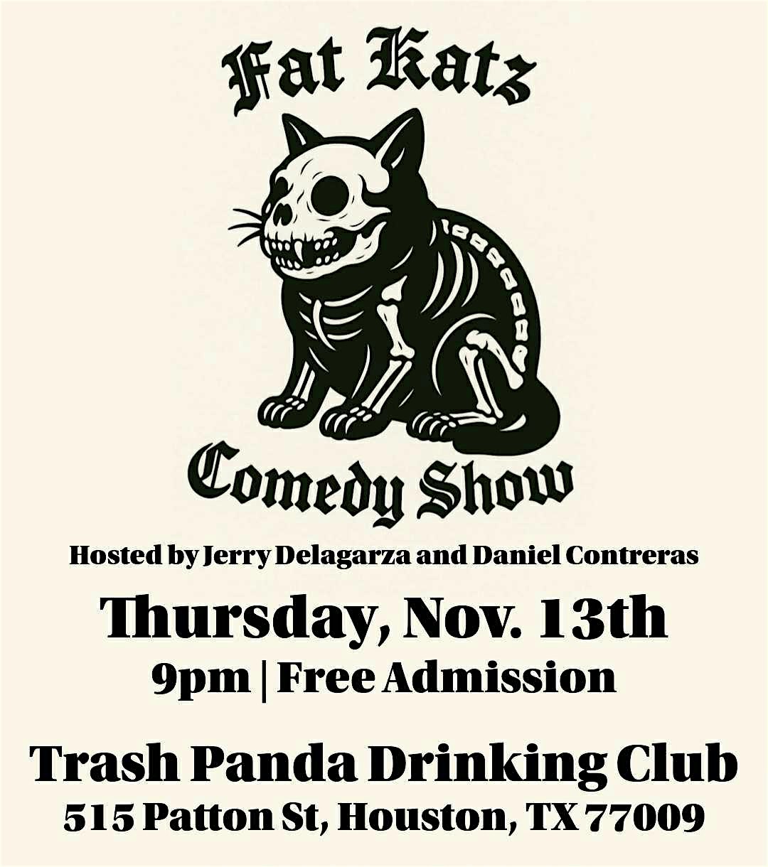 Fat Katz Comedy Show at 515 Patton St – Houston, TX