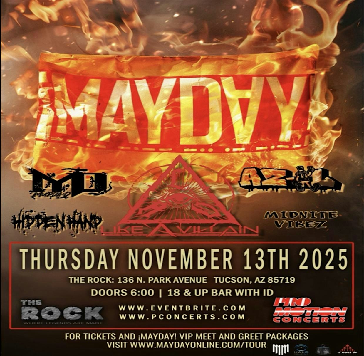 MAYDAY! with Like a Villian at The Rock – Tucson, AZ