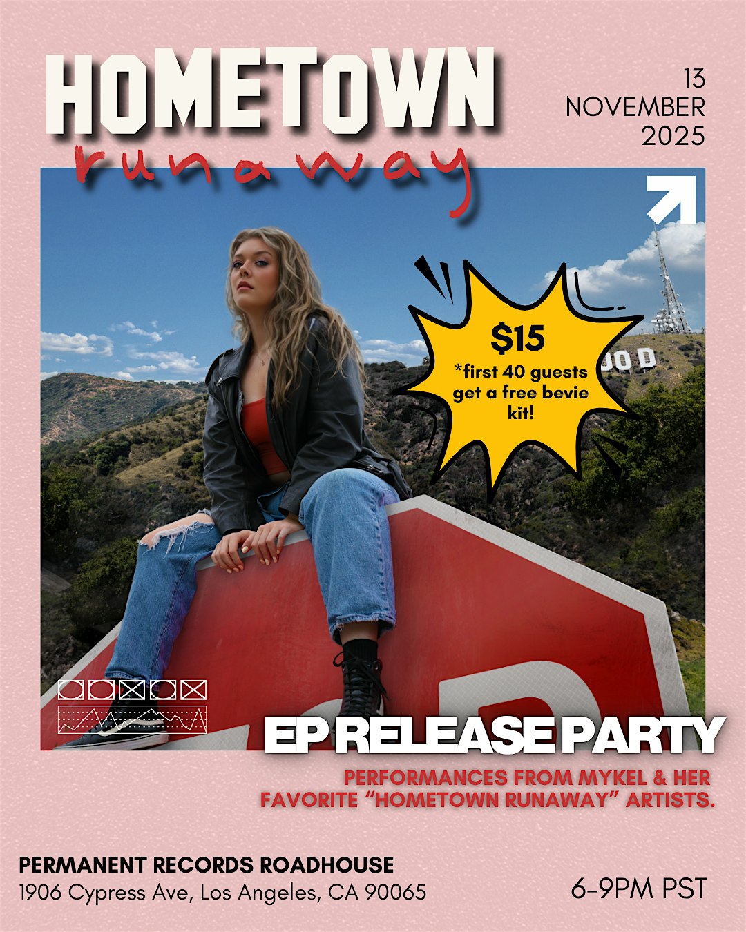 Mykel ‘Hometown Runaway’ EP Release Show at Permanent Records Roadhouse – Los Angeles, CA