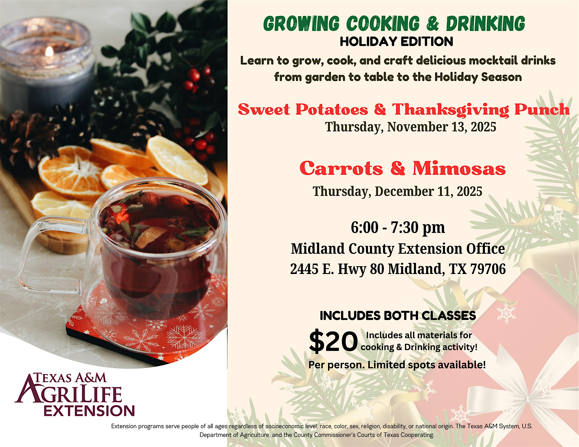 Growing, Cooking & Drinking at Midland County Extension Office – Midland, TX