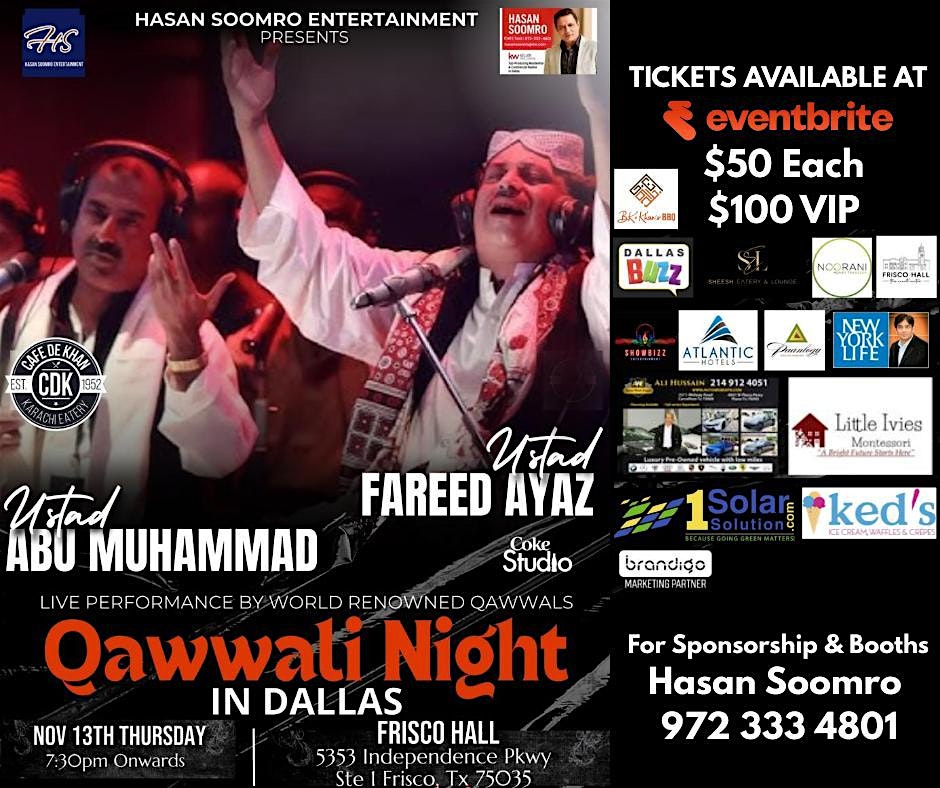 Qawwali Night at Frisco Hall Event Center – Frisco, TX