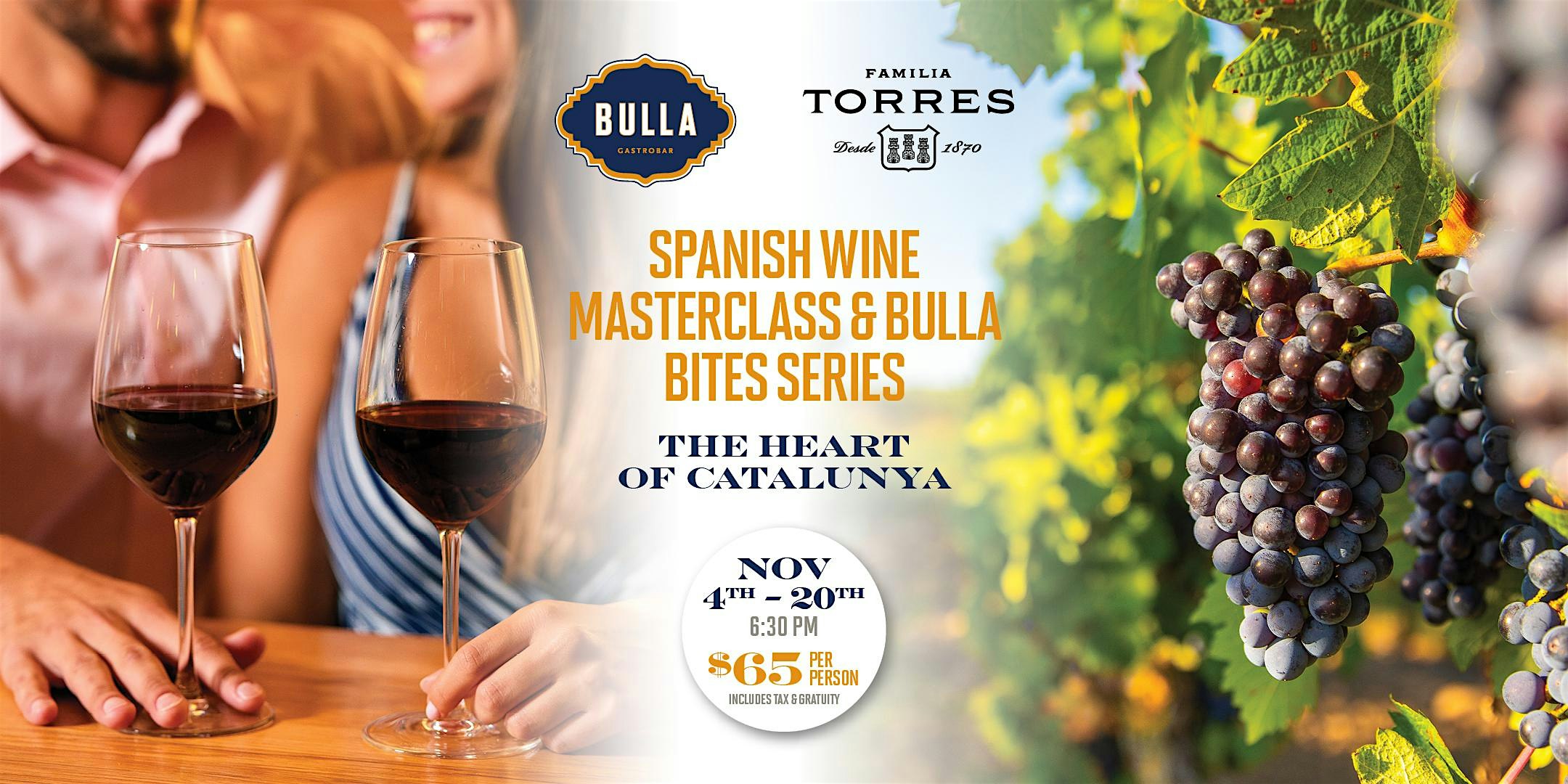 (Plano) Spanish Wine Masterclass: Heart of Catalunya at Bulla Gastrobar – Plano, TX