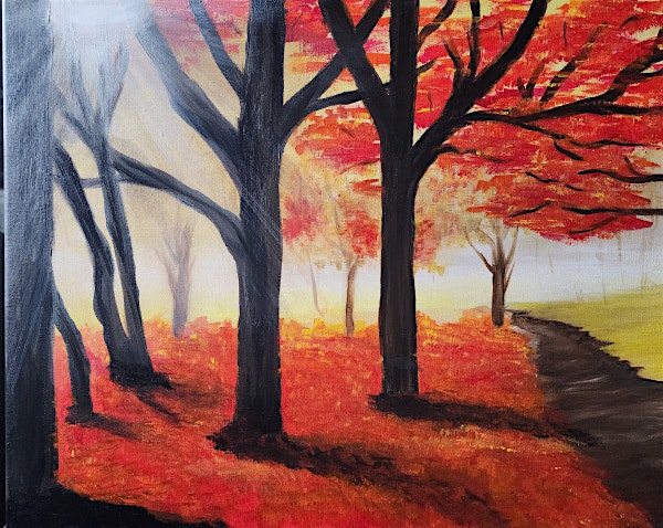 Follow the “Autumn Path” at this fun Paint and Sip painting event at Back 40 Texas BBQ Restaurant & Catering – Roseville, CA