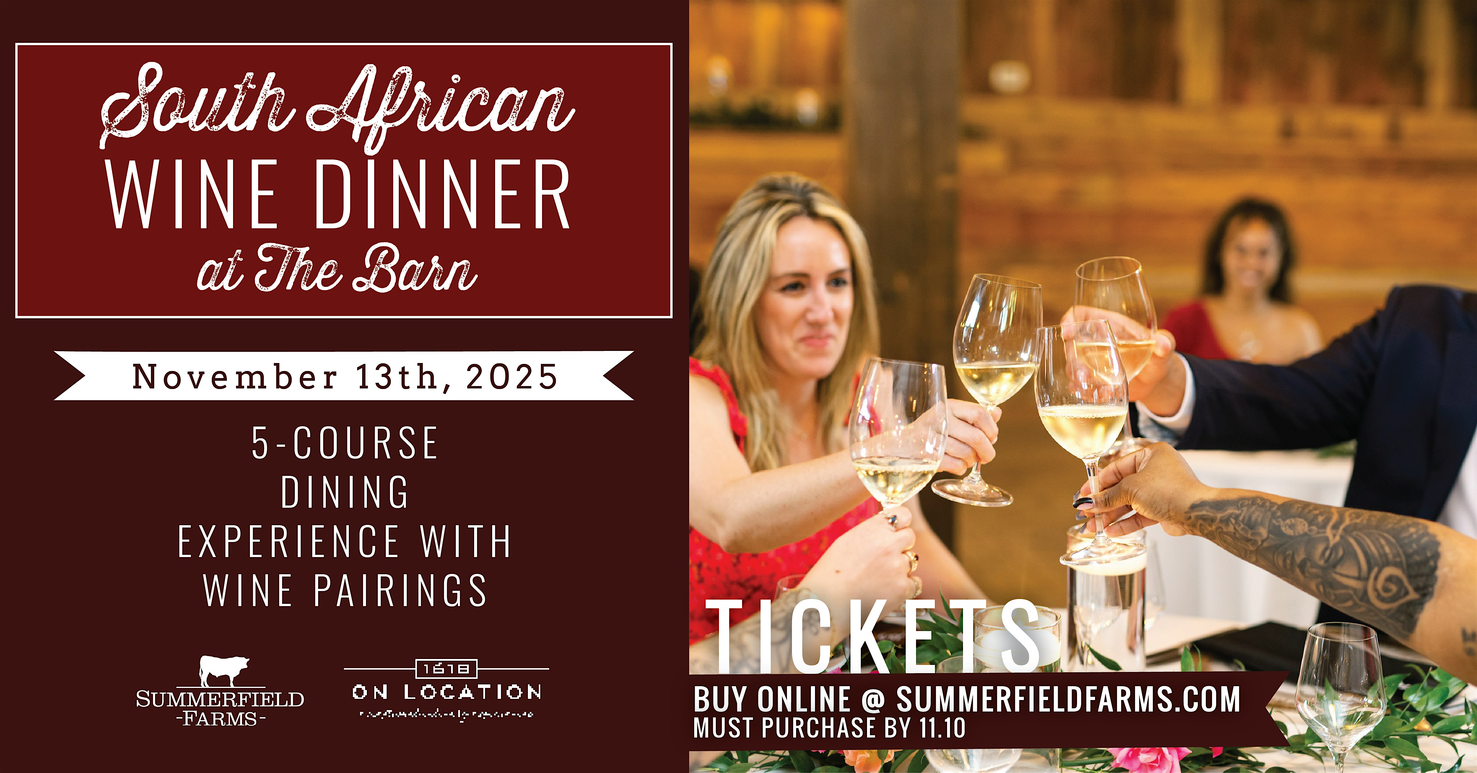 South African Wine Dinner at Summerfield Farms – Summerfield, NC